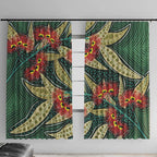 Australian Native Eucalyptus Plant Window Curtain Aboriginal Dot Art
