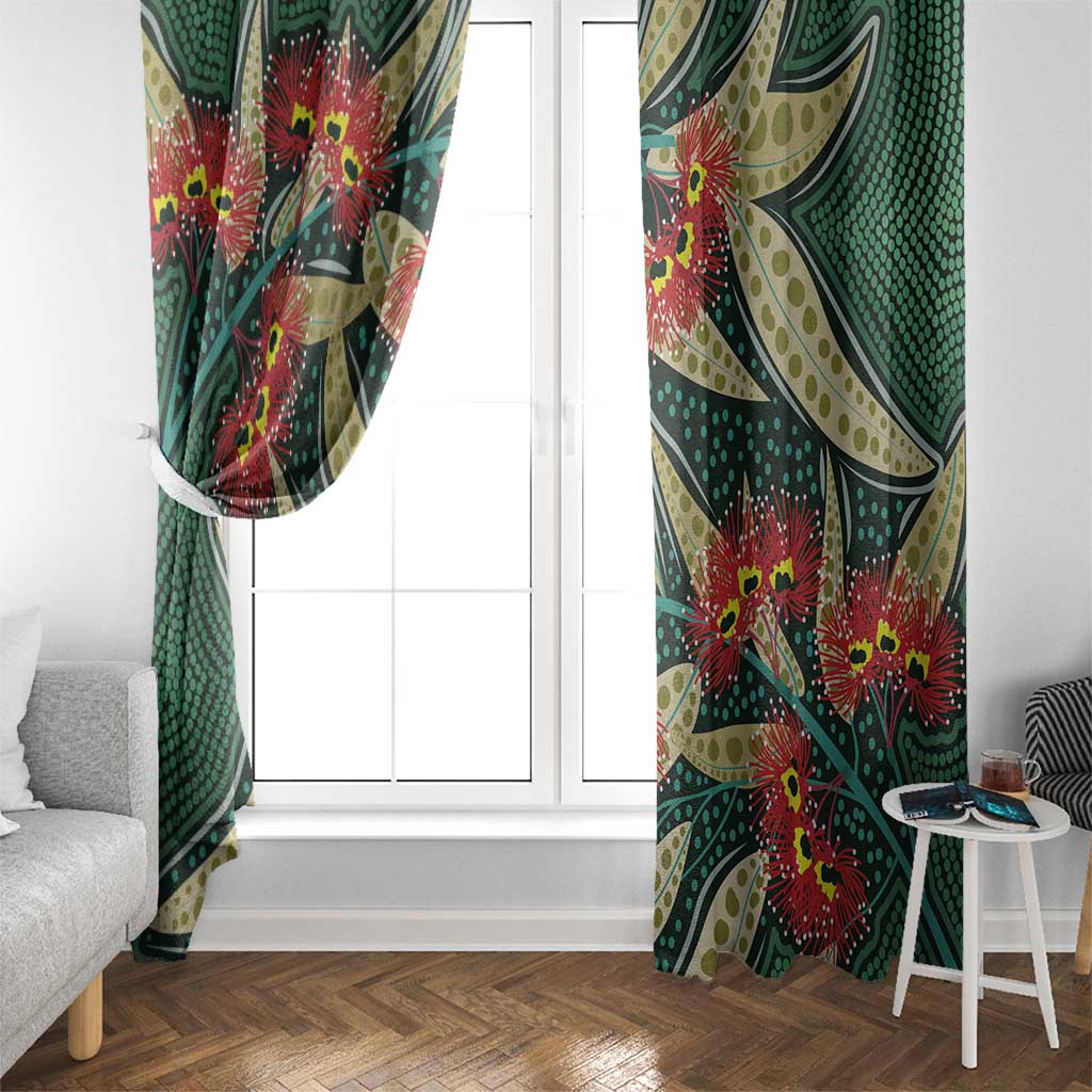 Australian Native Eucalyptus Plant Window Curtain Aboriginal Dot Art