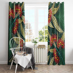 Australian Native Eucalyptus Plant Window Curtain Aboriginal Dot Art