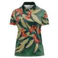 Australian Native Eucalyptus Plant Women Polo Shirt Aboriginal Dot Art