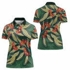 Australian Native Eucalyptus Plant Women Polo Shirt Aboriginal Dot Art
