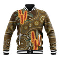 Australian Yellow Banksia Flowers Baseball Jacket Aboriginal Dot Art