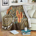 Australian Yellow Banksia Flowers Blanket Aboriginal Dot Art