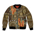 Australian Yellow Banksia Flowers Bomber Jacket Aboriginal Dot Art