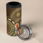 Australian Yellow Banksia Flowers 4 in 1 Can Cooler Tumbler Aboriginal Dot Art