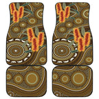 Australian Yellow Banksia Flowers Car Mats Aboriginal Dot Art