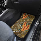 Australian Yellow Banksia Flowers Car Mats Aboriginal Dot Art