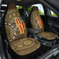 Australian Yellow Banksia Flowers Car Seat Cover Aboriginal Dot Art
