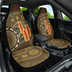 Australian Yellow Banksia Flowers Car Seat Cover Aboriginal Dot Art