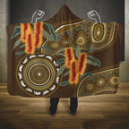 Australian Yellow Banksia Flowers Hooded Blanket Aboriginal Dot Art