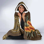 Australian Yellow Banksia Flowers Hooded Blanket Aboriginal Dot Art
