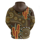 Australian Yellow Banksia Flowers Hoodie Aboriginal Dot Art