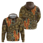 Australian Yellow Banksia Flowers Hoodie Aboriginal Dot Art