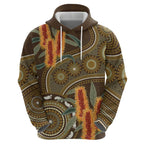 Australian Yellow Banksia Flowers Hoodie Aboriginal Dot Art