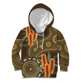 Australian Yellow Banksia Flowers Kid Hoodie Aboriginal Dot Art