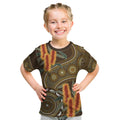 Australian Yellow Banksia Flowers Kid T Shirt Aboriginal Dot Art