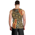 Australian Yellow Banksia Flowers Men Tank Top Aboriginal Dot Art