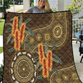 Australian Yellow Banksia Flowers Quilt Aboriginal Dot Art