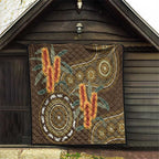 Australian Yellow Banksia Flowers Quilt Aboriginal Dot Art