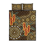 Australian Yellow Banksia Flowers Quilt Bed Set Aboriginal Dot Art