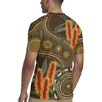 Australian Yellow Banksia Flowers Rugby Jersey Aboriginal Dot Art