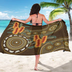 Australian Yellow Banksia Flowers Sarong Aboriginal Dot Art