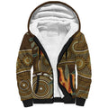 Australian Yellow Banksia Flowers Sherpa Hoodie Aboriginal Dot Art