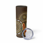 Australian Yellow Banksia Flowers Skinny Tumbler Aboriginal Dot Art
