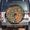 Australian Yellow Banksia Flowers Spare Tire Cover Aboriginal Dot Art