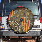 Australian Yellow Banksia Flowers Spare Tire Cover Aboriginal Dot Art