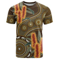 Australian Yellow Banksia Flowers T Shirt Aboriginal Dot Art