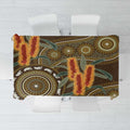Australian Yellow Banksia Flowers Tablecloth Aboriginal Dot Art