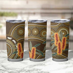 Australian Yellow Banksia Flowers Tumbler Cup Aboriginal Dot Art