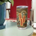 Australian Yellow Banksia Flowers Tumbler Cup Aboriginal Dot Art