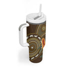 Australian Yellow Banksia Flowers Tumbler With Handle Aboriginal Dot Art