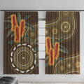 Australian Yellow Banksia Flowers Window Curtain Aboriginal Dot Art