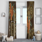Australian Yellow Banksia Flowers Window Curtain Aboriginal Dot Art
