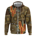 Australian Yellow Banksia Flowers Zip Hoodie Aboriginal Dot Art