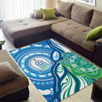 Torres Strait Islander Area Rug Aboriginal Blue Art