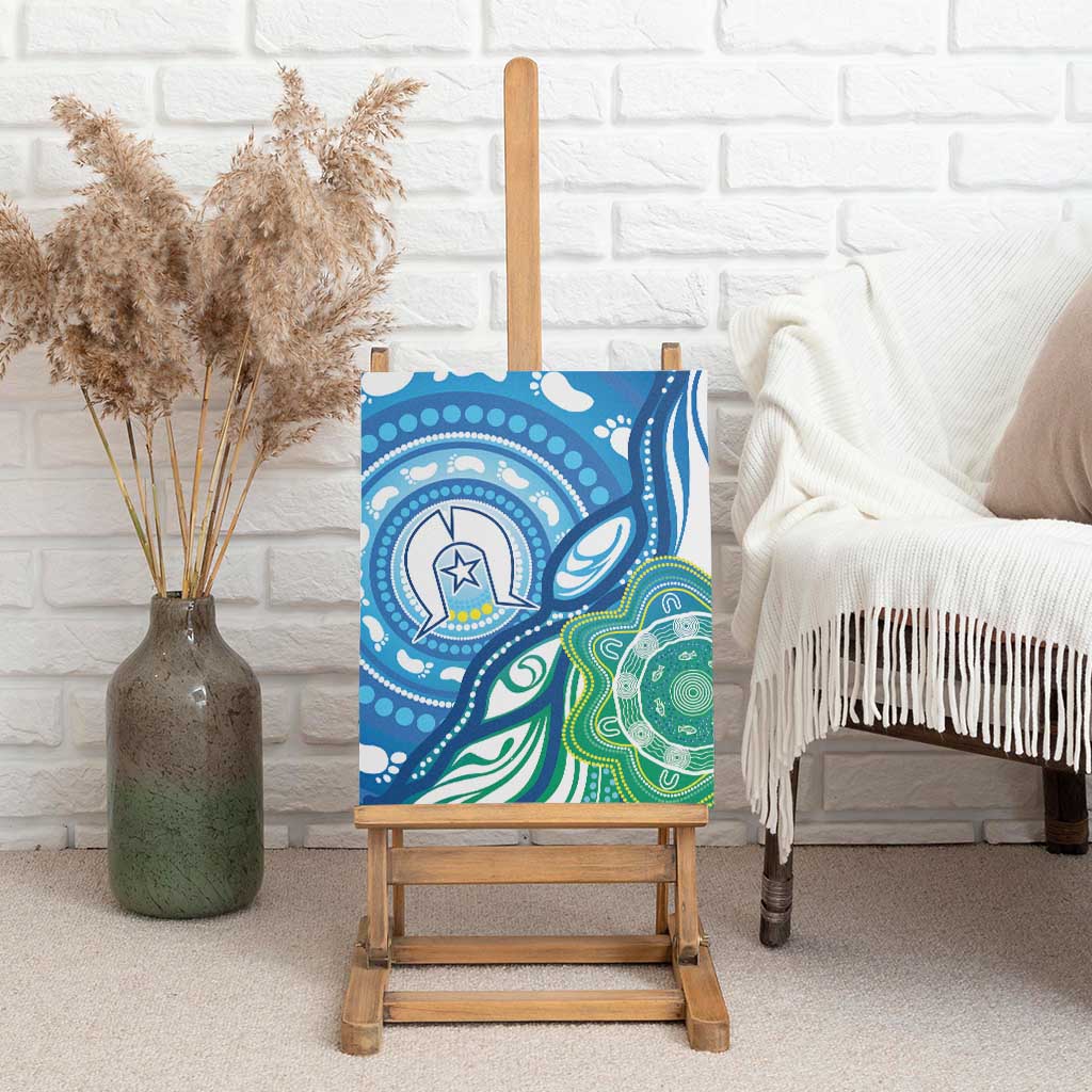 Torres Strait Islander Canvas Wall Art Aboriginal Blue Art