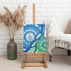 Torres Strait Islander Canvas Wall Art Aboriginal Blue Art
