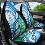Torres Strait Islander Car Seat Cover Aboriginal Blue Art