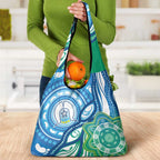 Torres Strait Islander Grocery Bag Aboriginal Blue Art