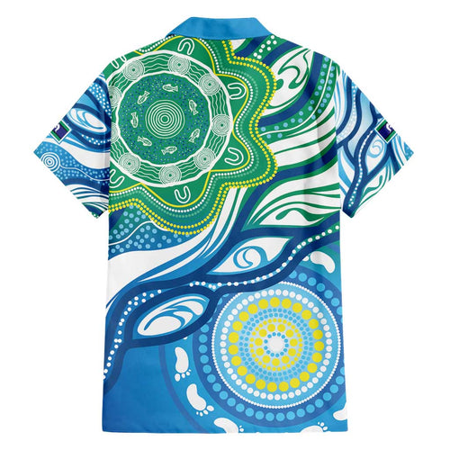 Torres Strait Islander Hawaiian Shirt Aboriginal Blue Art