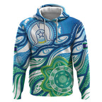 Torres Strait Islander Hoodie Aboriginal Blue Art