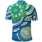 Torres Strait Islander Polo Shirt Aboriginal Blue Art