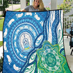 Torres Strait Islander Quilt Aboriginal Blue Art