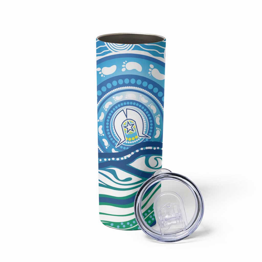 Torres Strait Islander Skinny Tumbler Aboriginal Blue Art