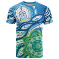 Torres Strait Islander T Shirt Aboriginal Blue Art