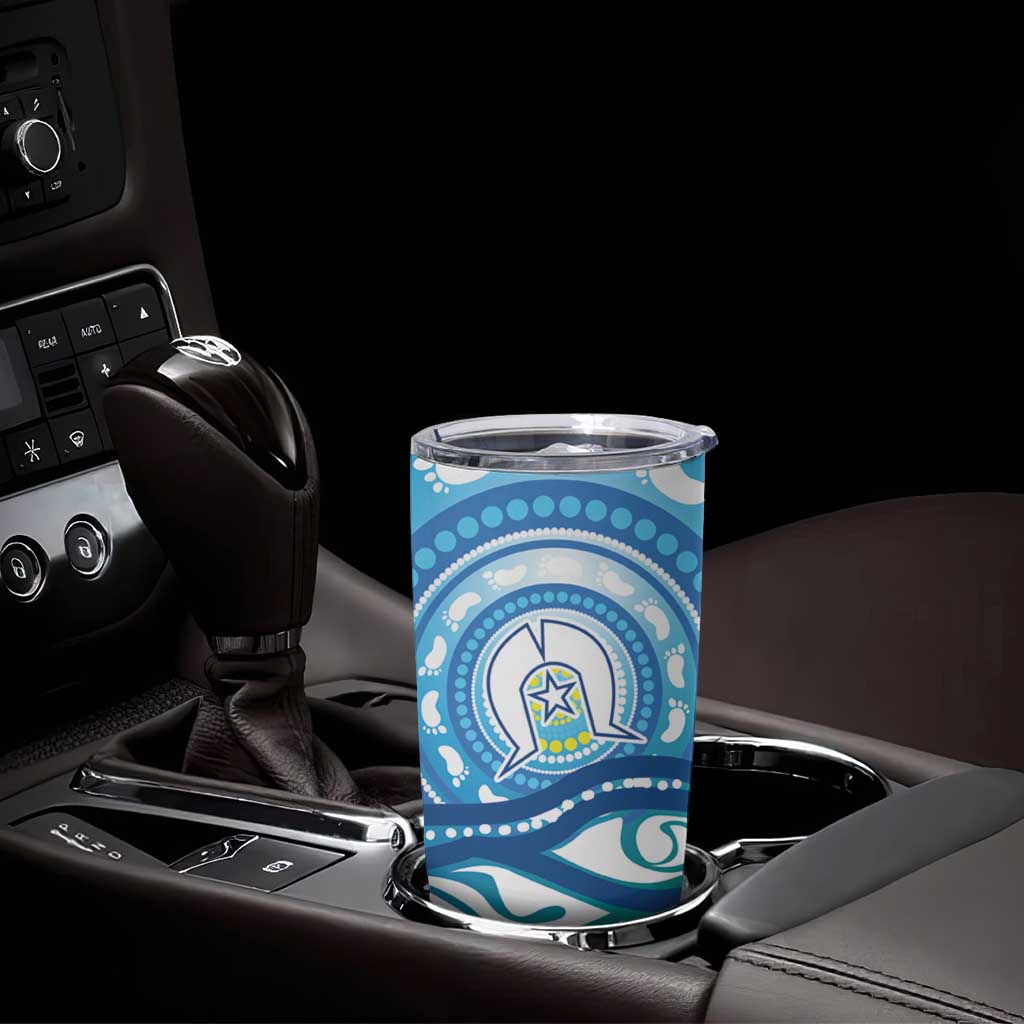 Torres Strait Islander Tumbler Cup Aboriginal Blue Art